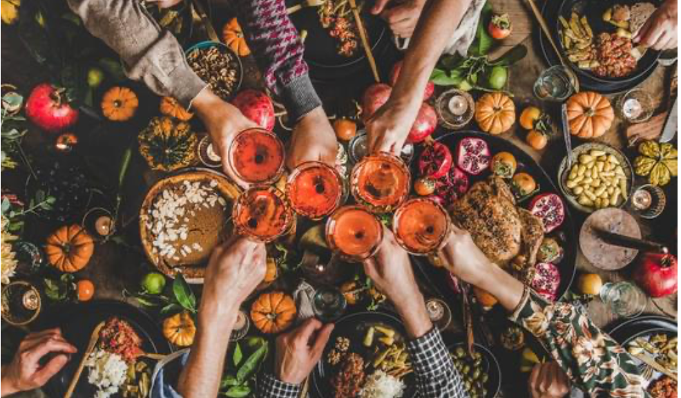 Cheers at Thanksgiving