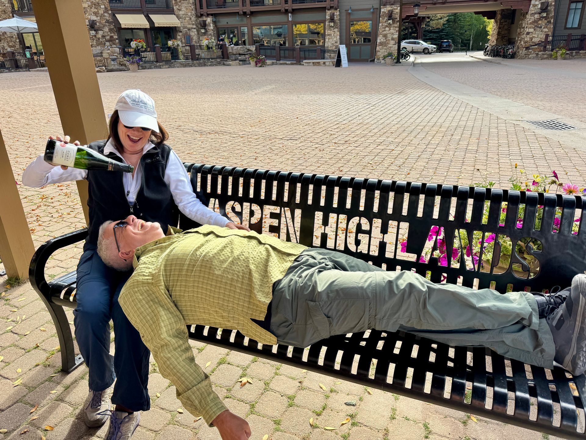 Fun with champagne in Aspen