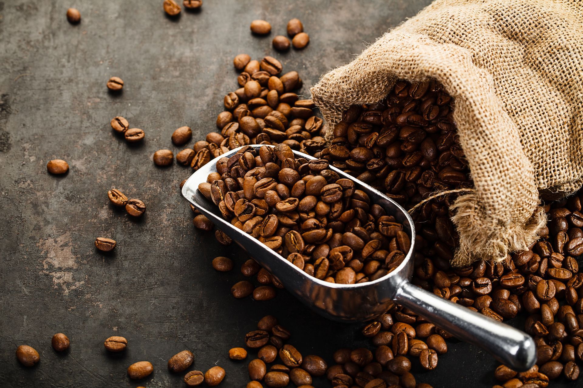 Coffee Beans on a Scoop