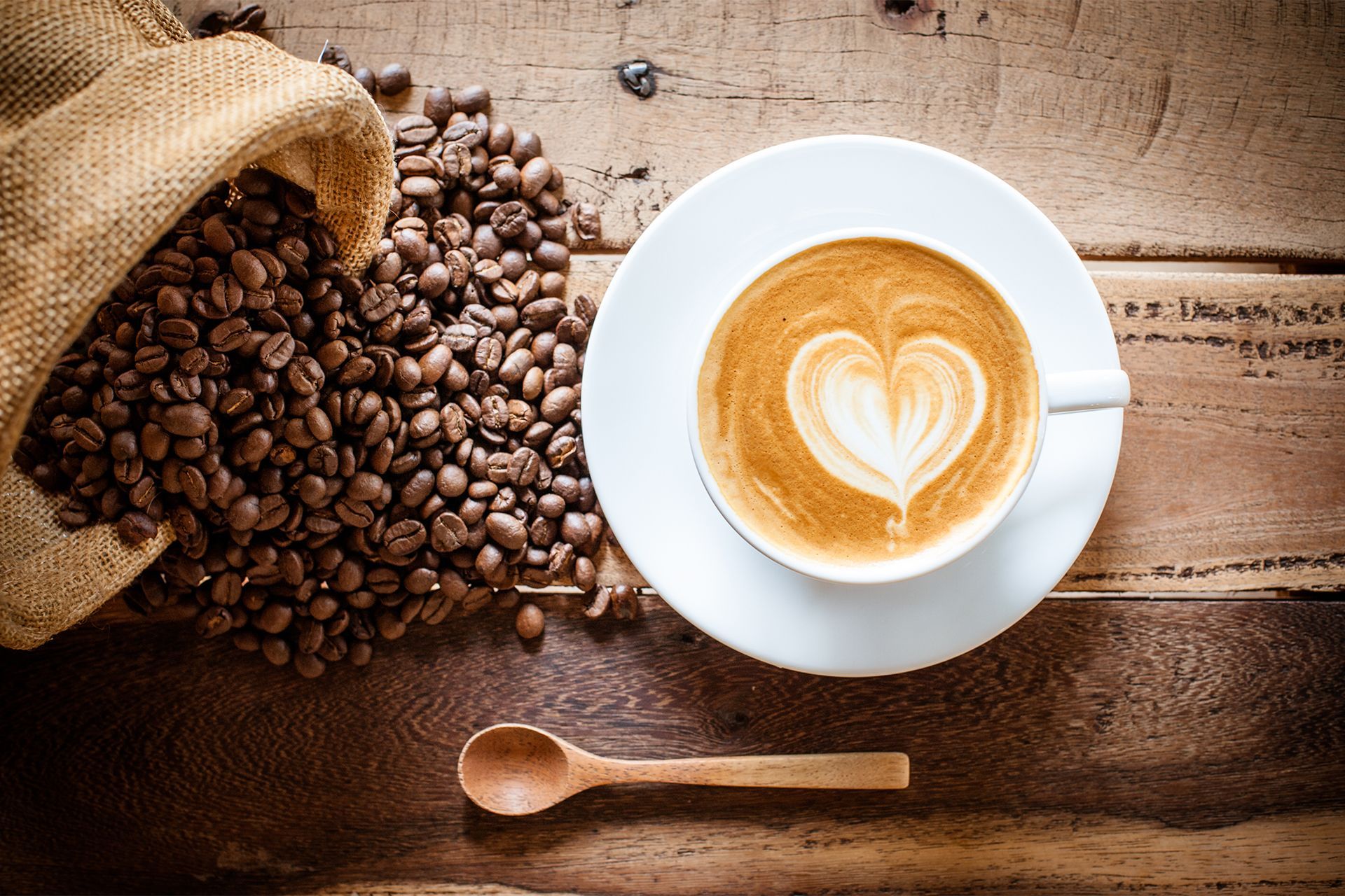 Cup of Coffee and Coffee Beans