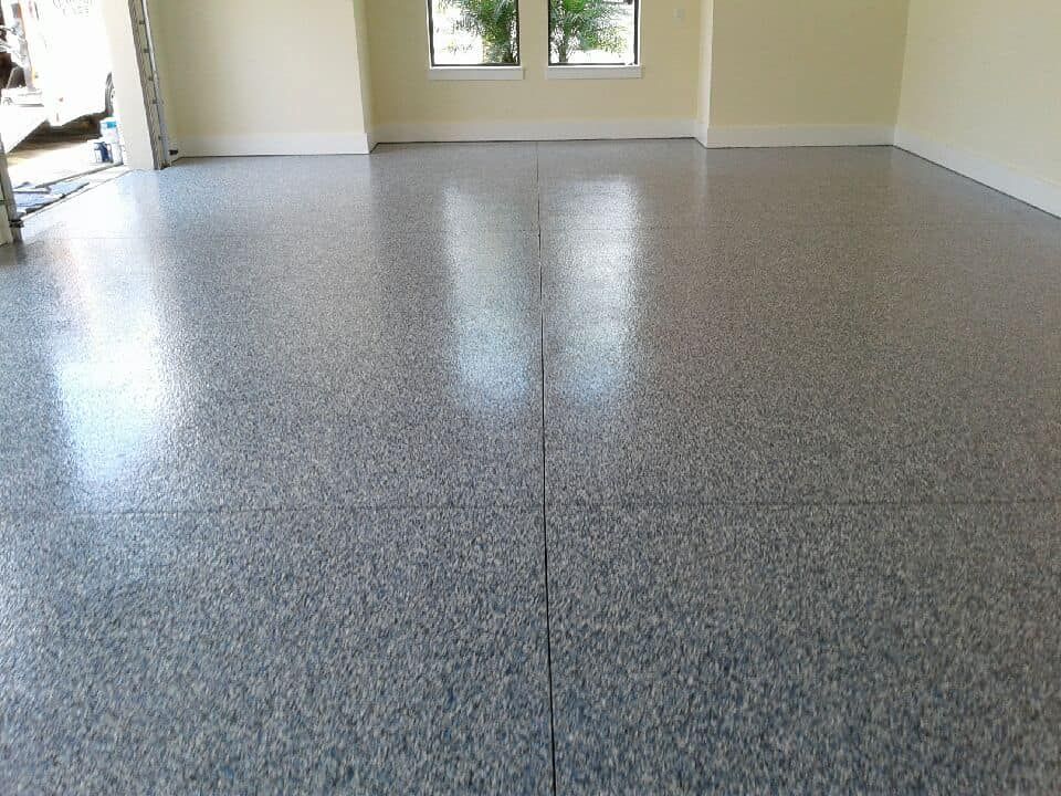 Garage epoxy flooring installed by Garage Kings LLC. 