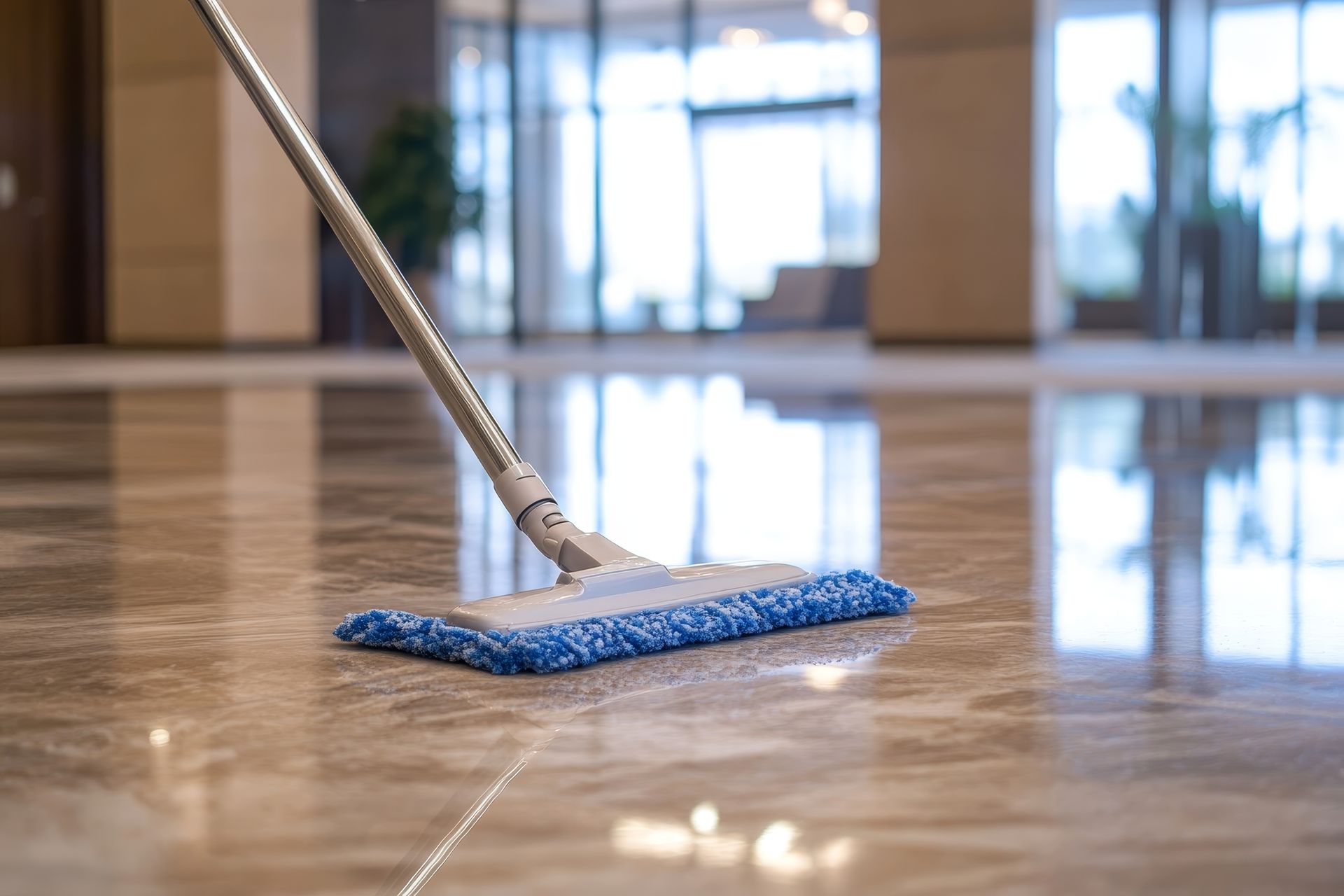 dusty floor being cleaned