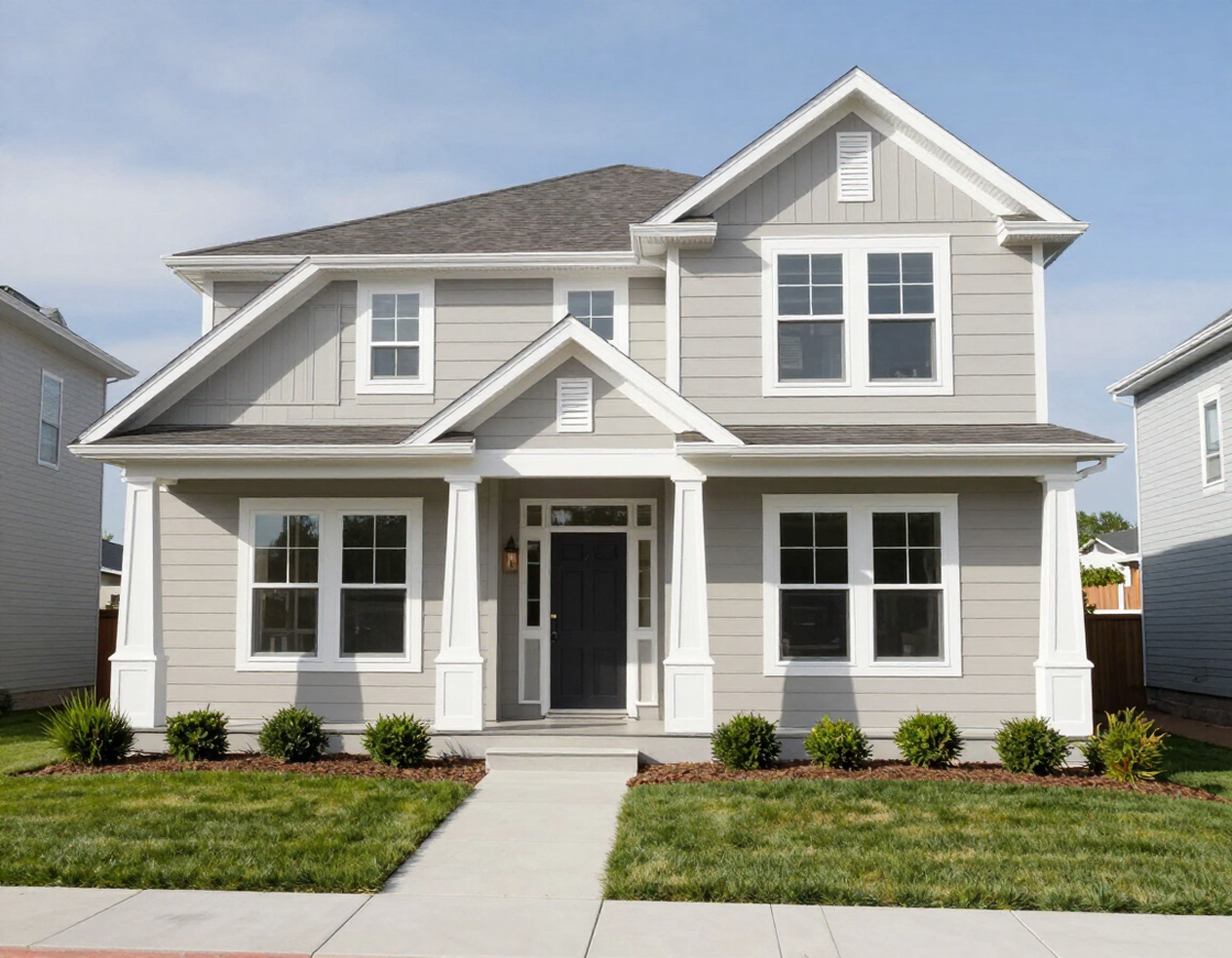 Modern home with freshly painted exterior siding