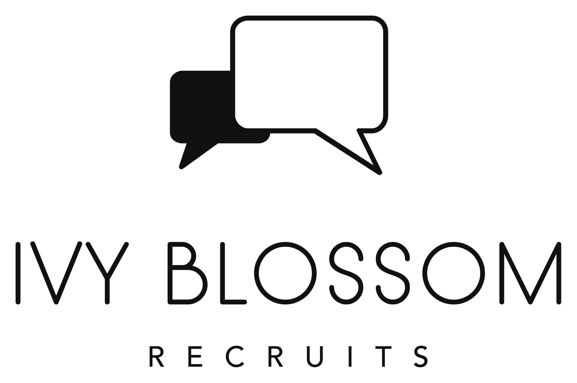 Two speech bubbles logo with