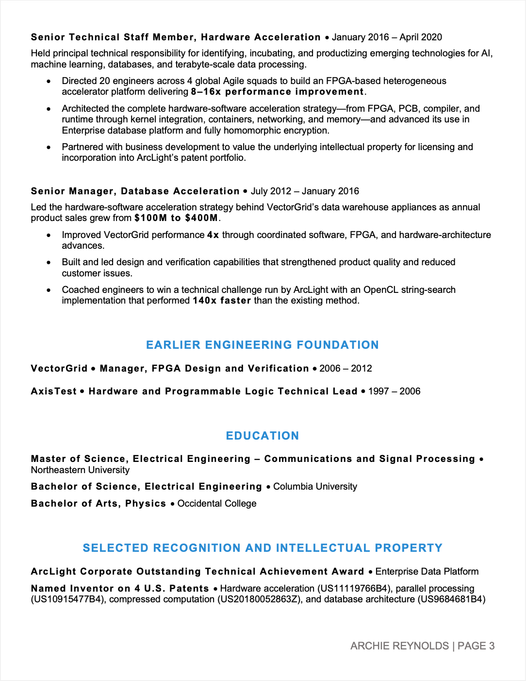 Principal Engineering Architect Resume Sample Page 3
