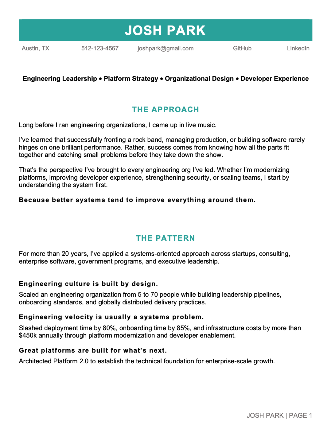 Vice President Software Engineering Resume Sample Page 1