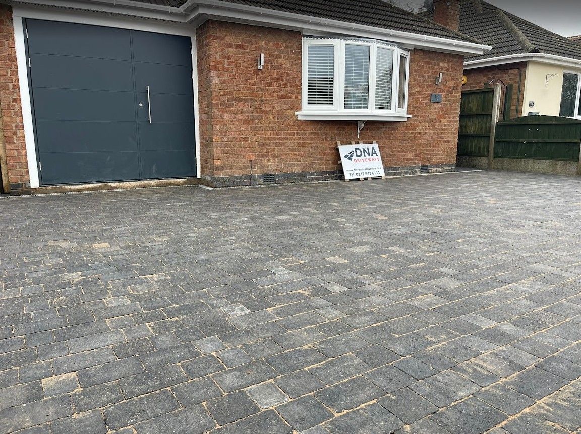 DNA Driveways Bradstone Rumbled charcoal block paving installed in Binley Woods, Coventry