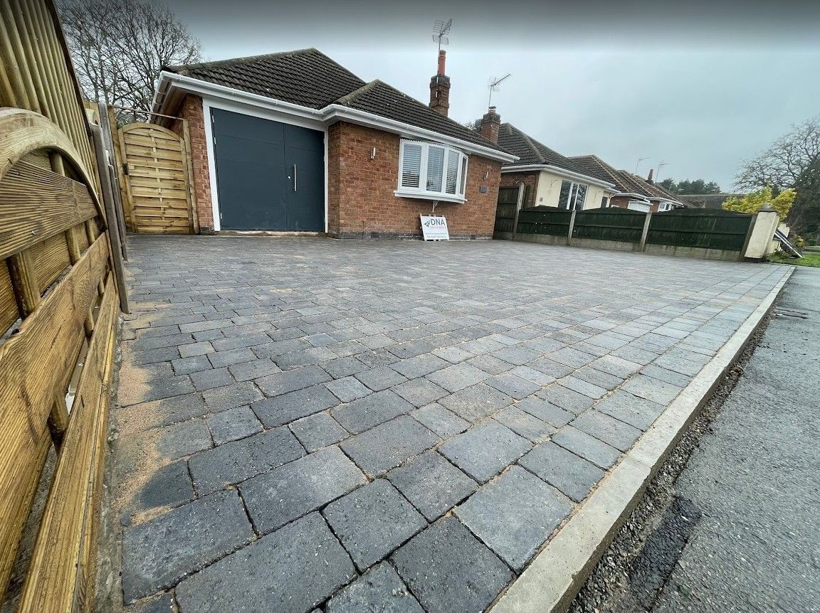 New charcoal mixed size block paving driveway in Binley Woods, Coventry