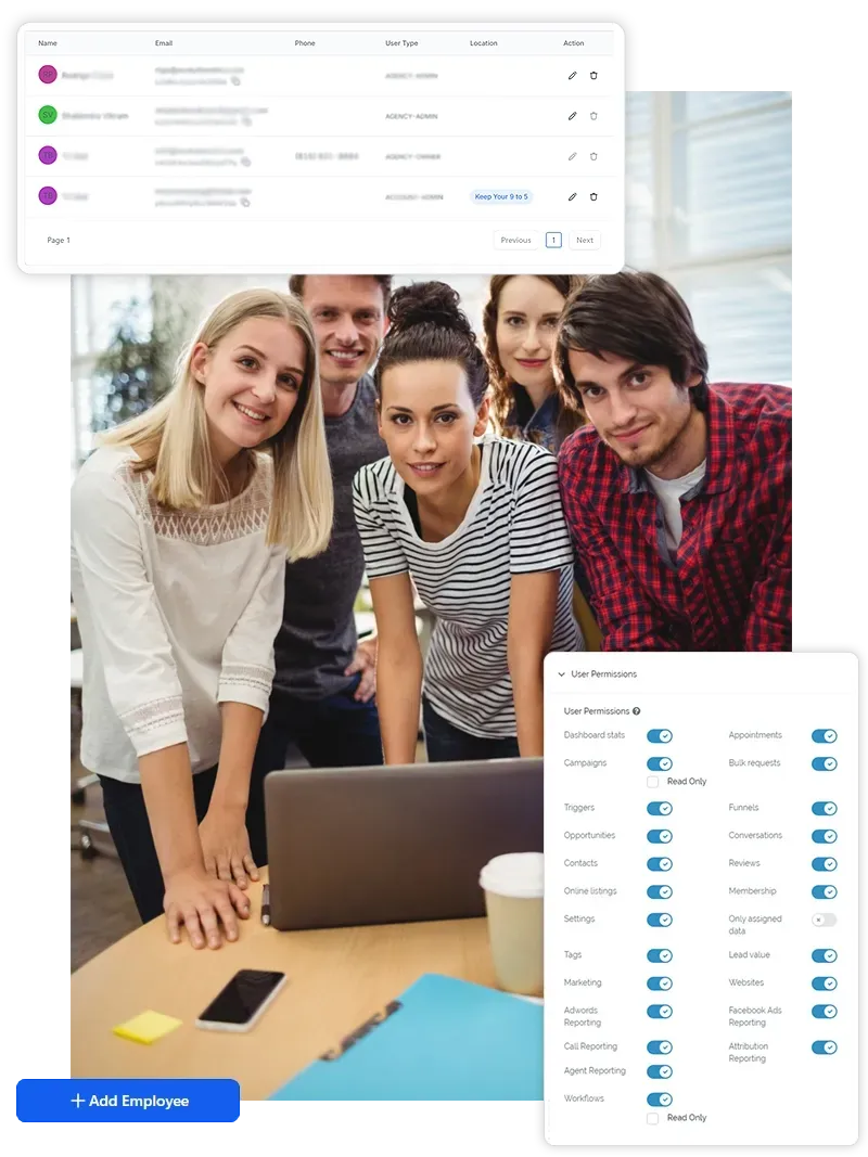 A group of people are standing around a laptop computer.