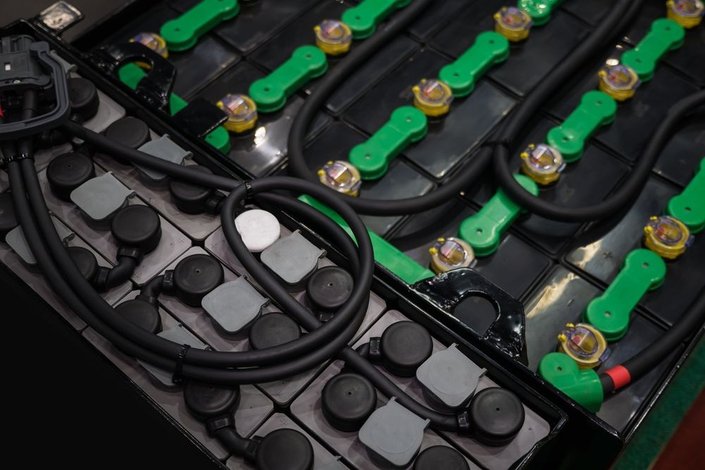 Close-up of Industrial Batteries With Black Cables — Chris's Automotive & Marine Electrics In Marlow Lagoon, NT