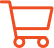 Um ícone de carrinho de compras laranja em um fundo branco.
