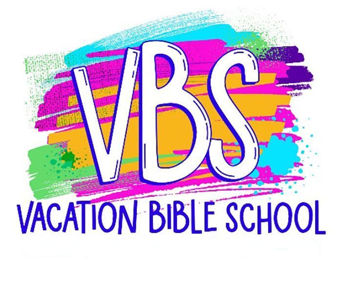 VBS logo with white outlined letters on a colorful paint stroke background. 