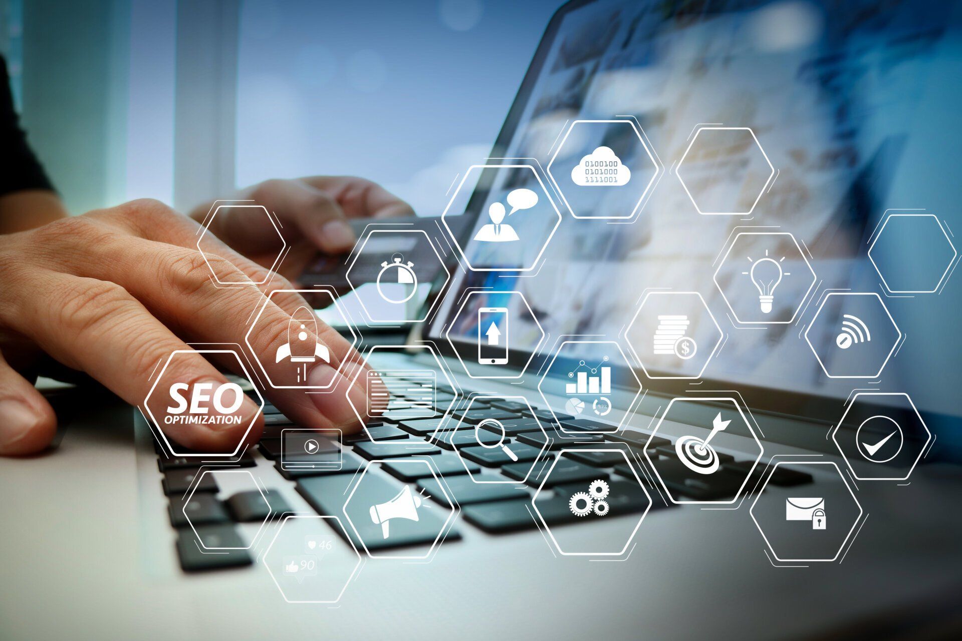 SEO relies in part on highlighting keywords throughout your website and social media profiles. 