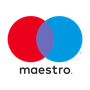 Mastercard Maestro logo: overlapping red and blue circles with
