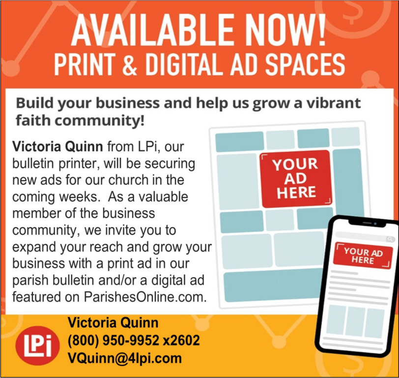 Bulletin Ad Spaces Available -- print and digital