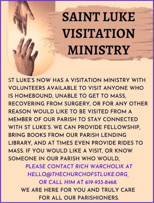 Click image to email Rich Warcholik. Saint Luke Visitation Minishtry