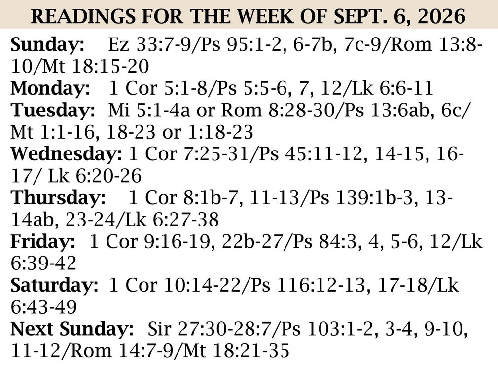 Readings for the Week