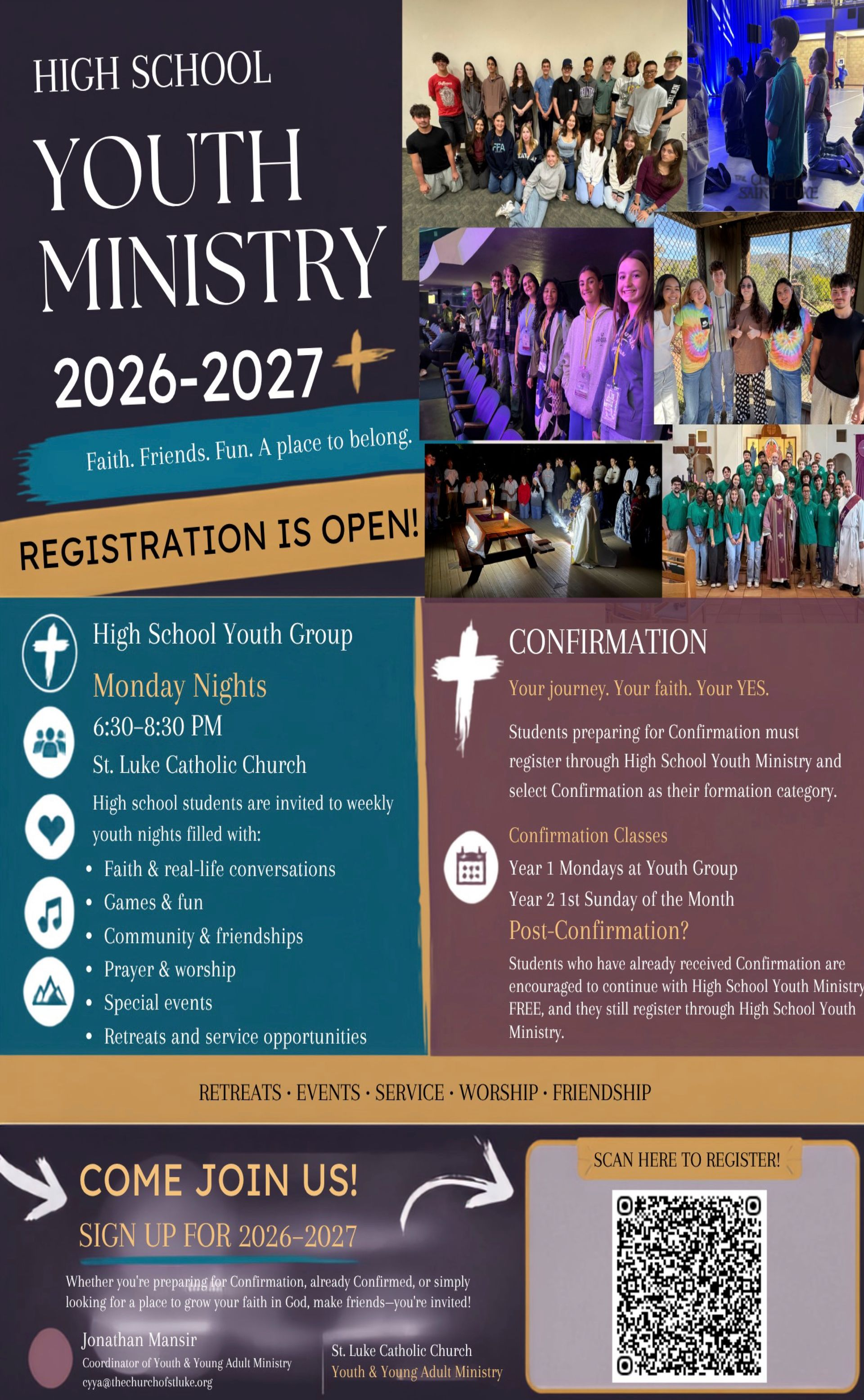 Click image to go to Registration Form Youth Ministry Registration