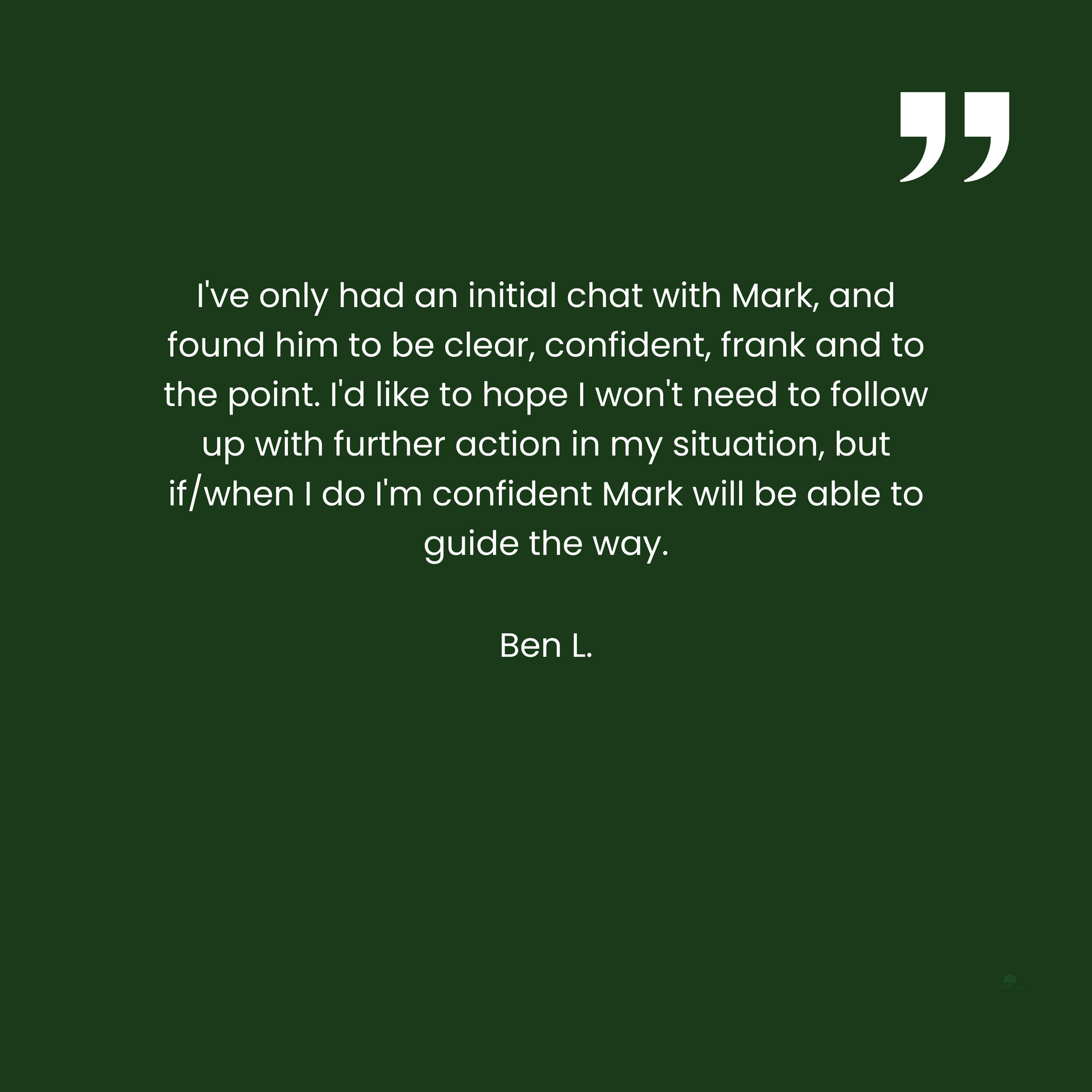 I 've only had an initial chat with mark and found him to be clear , confident , frank and to the point.