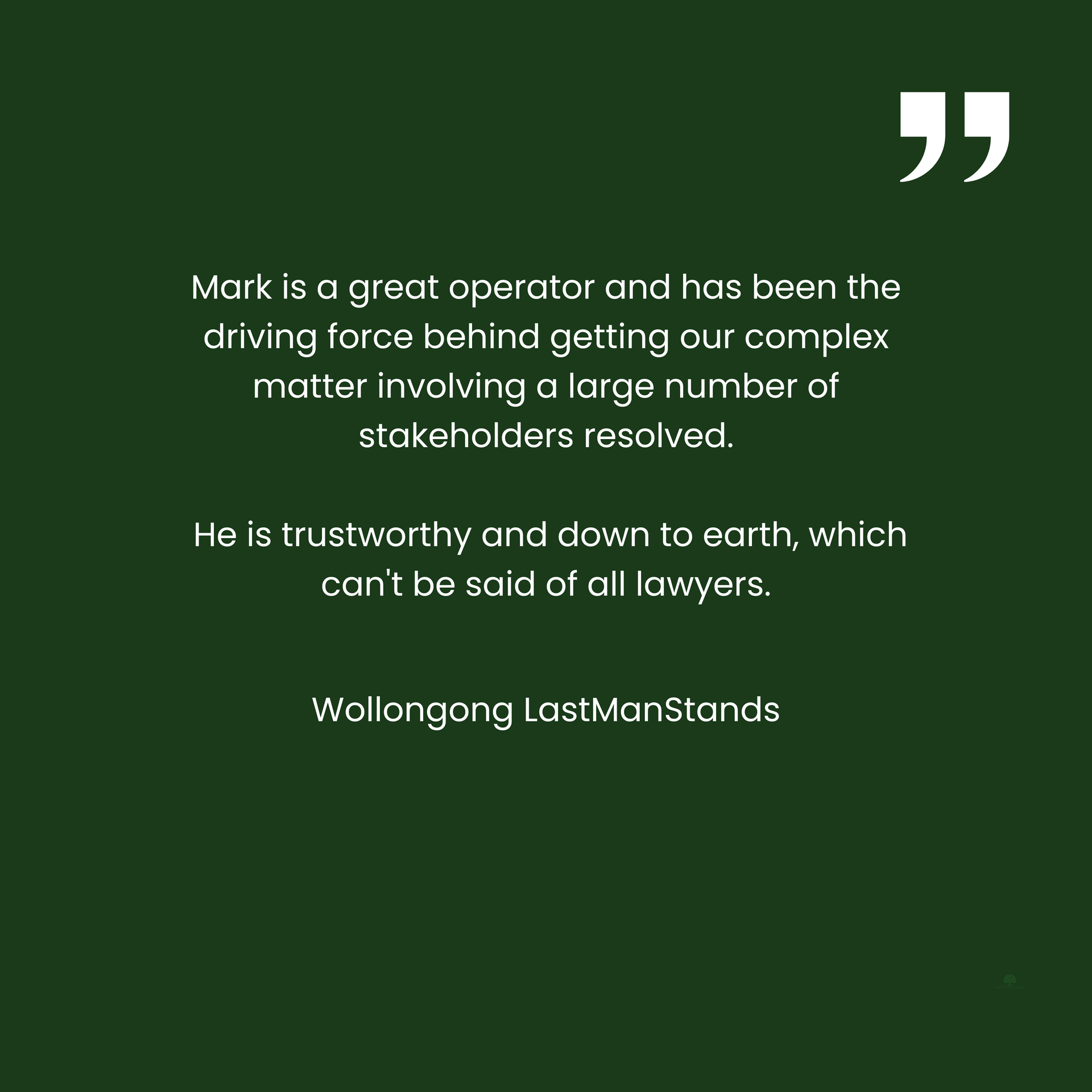 Good review from client