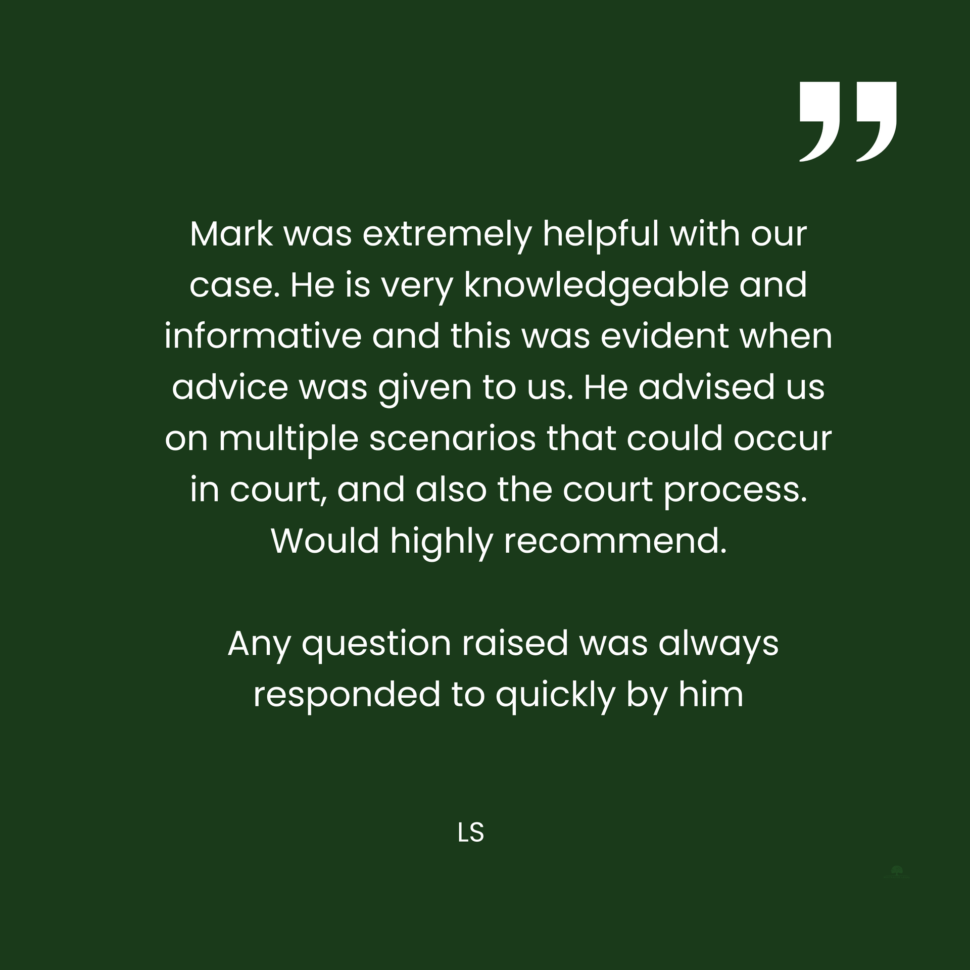 A quote from mark was extremely helpful with our case.