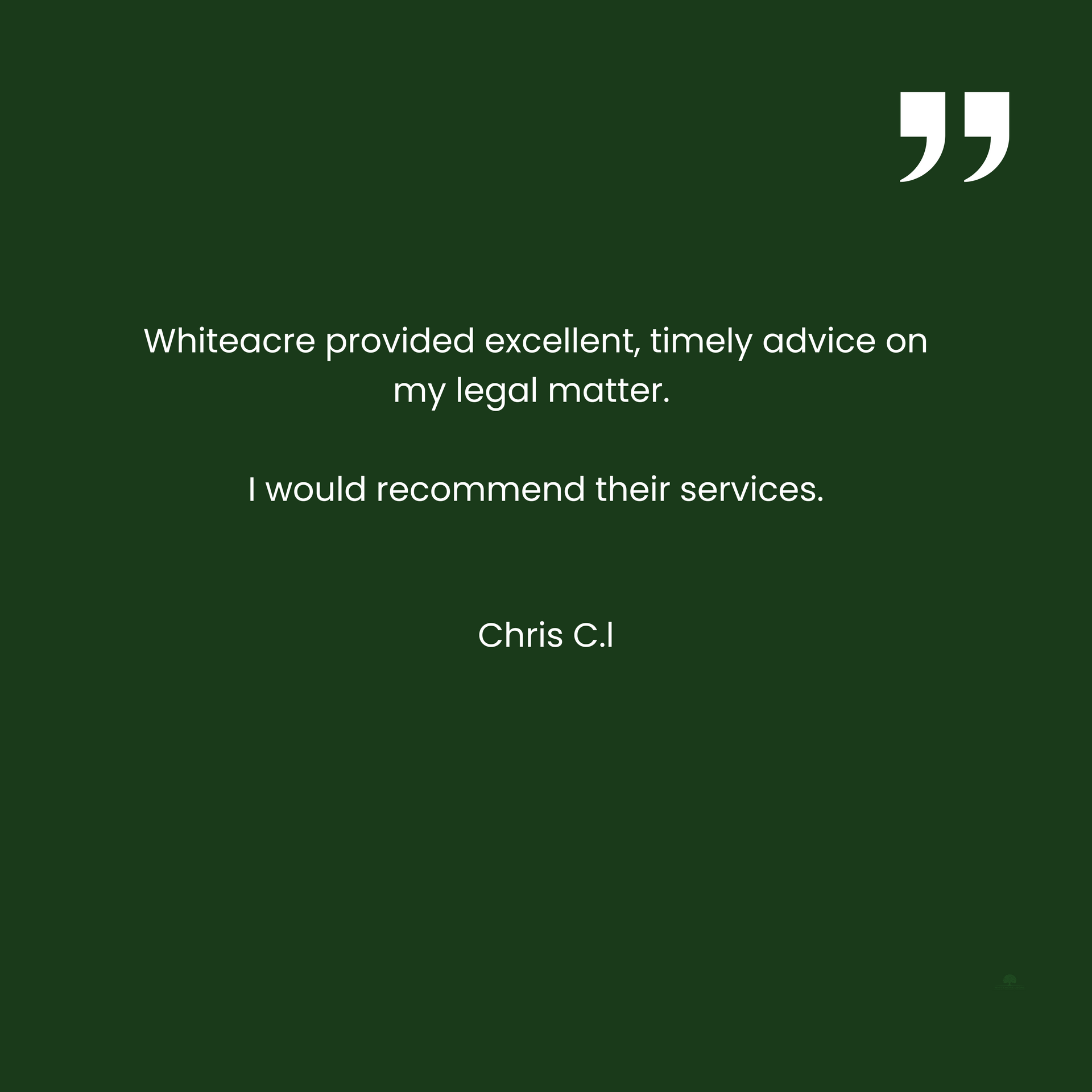 A quote from chris c. i would recommend their services.