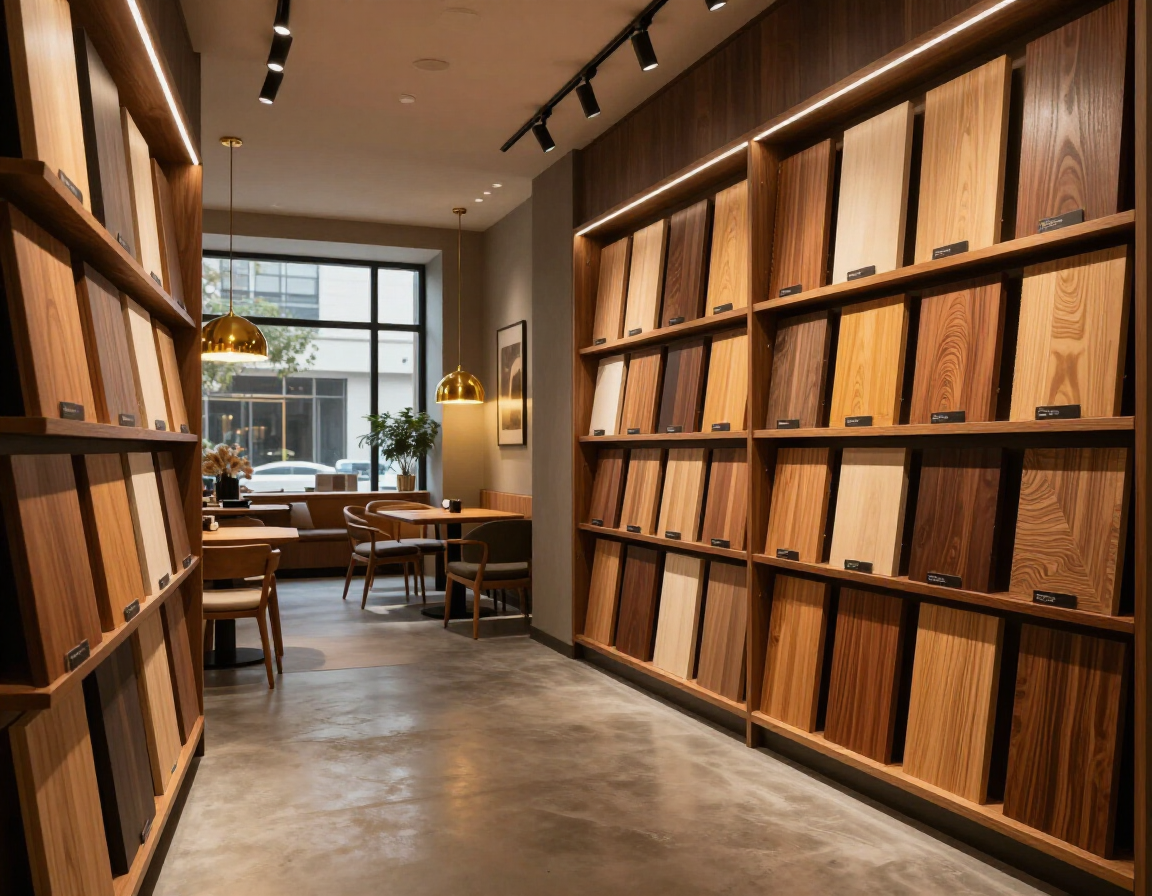 Sala de muestras de maderas finas para arquitectos y constructores