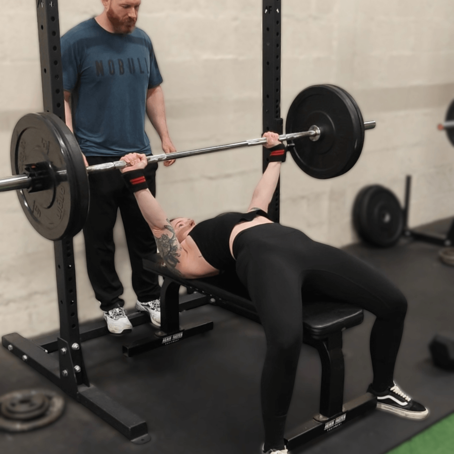 Glasgow Group Personal Training Woman Bench Pressing