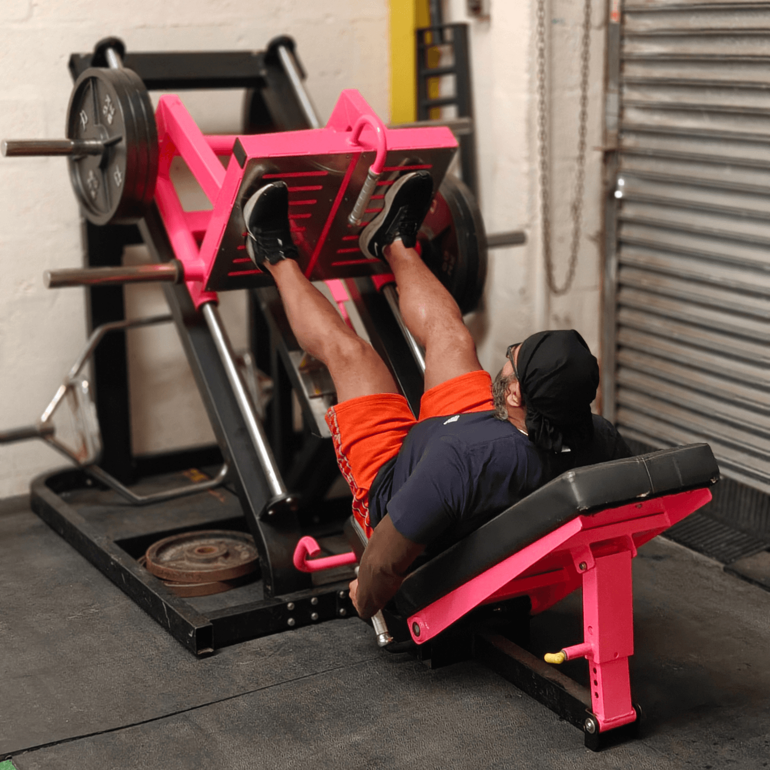 Glasgow personal training client doing leg press