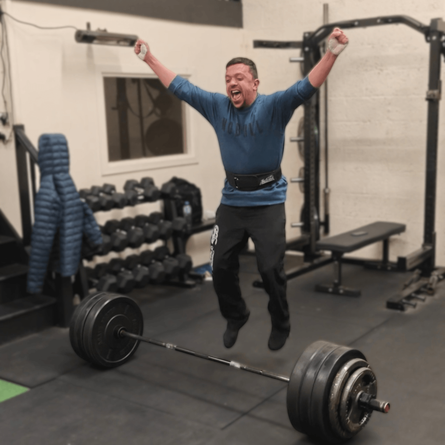 Glasgow Bootcamp member celebrating deadlift PB