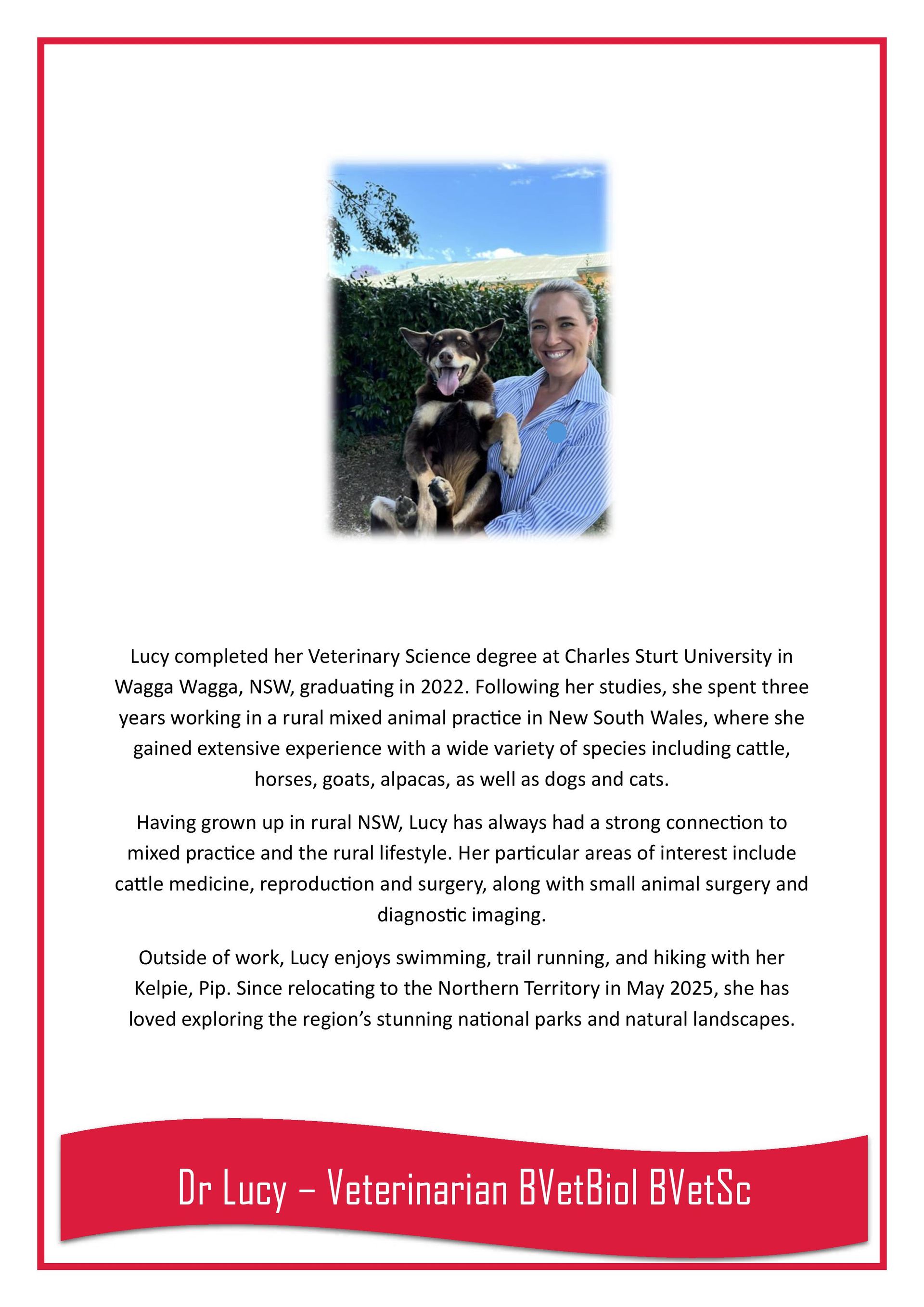 Dr Lucy — Darwin My Vet Service in Wulagi, NT