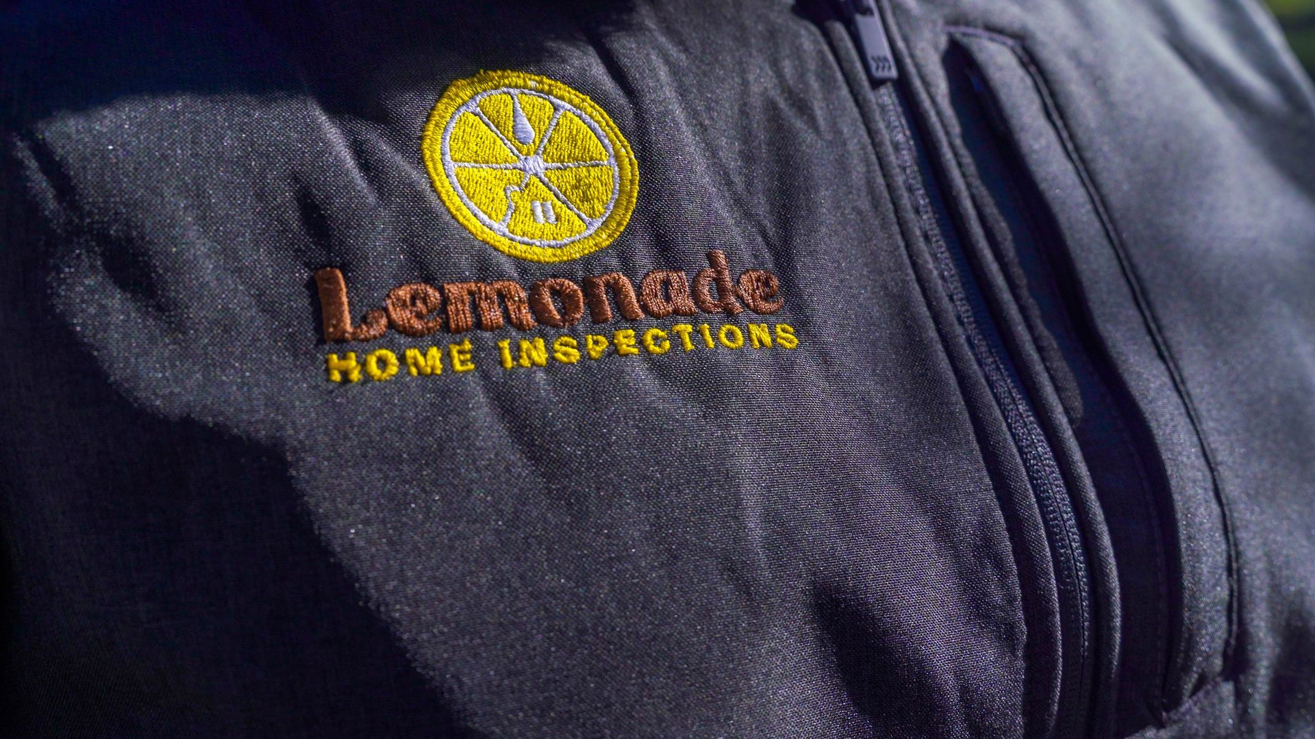 Close-up of a black jacket with a