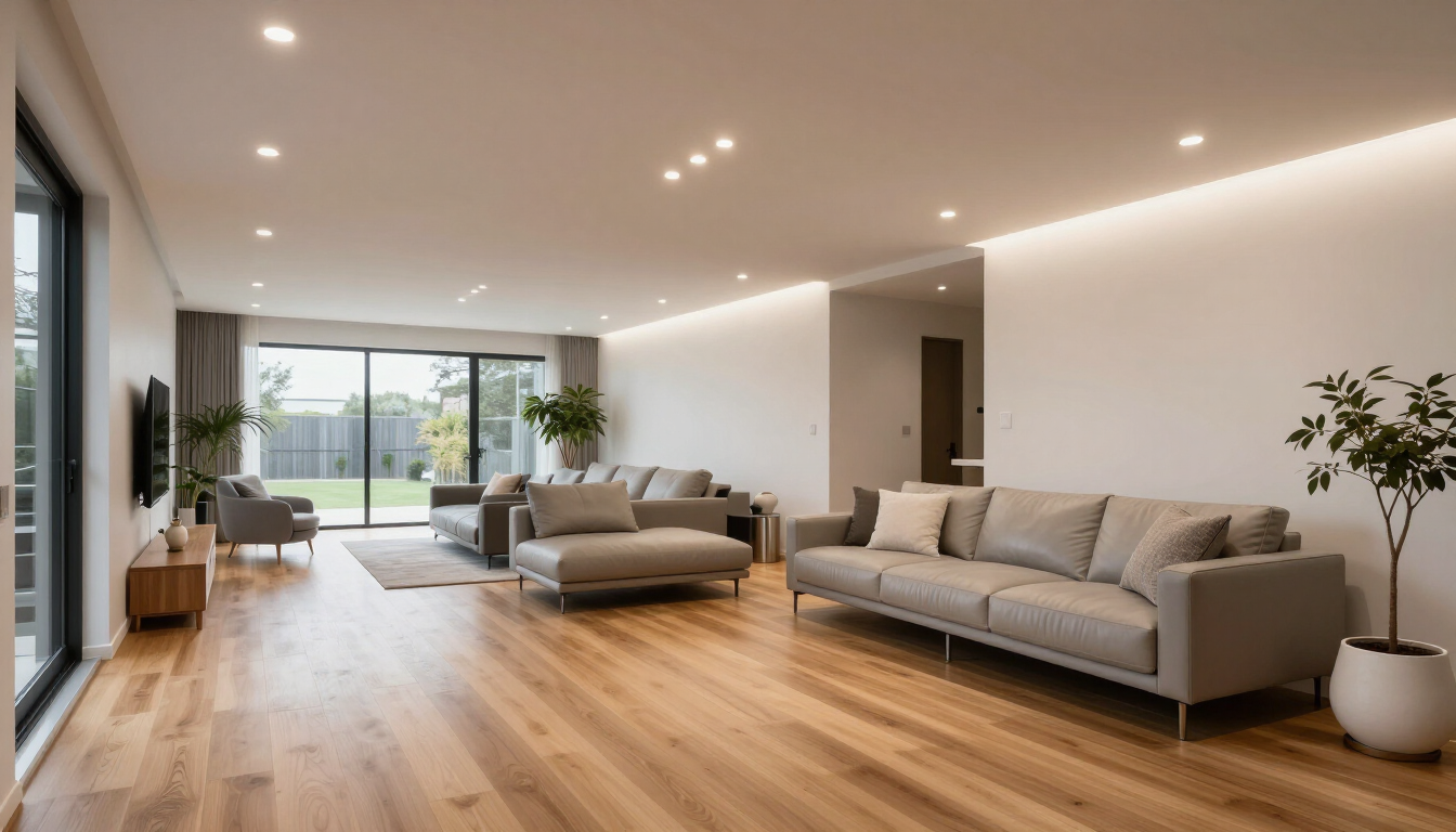 Modern home with LED downlights