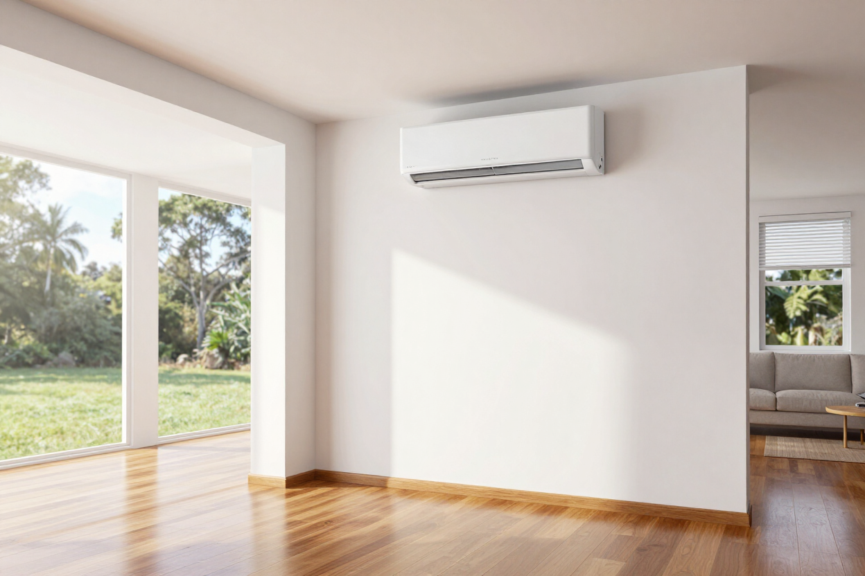 Split system air conditioning installation