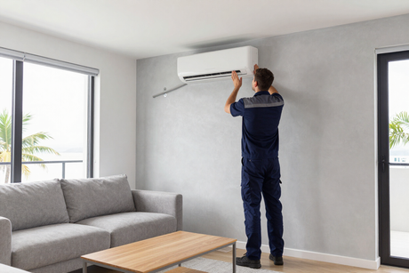 Split system air conditioning installation