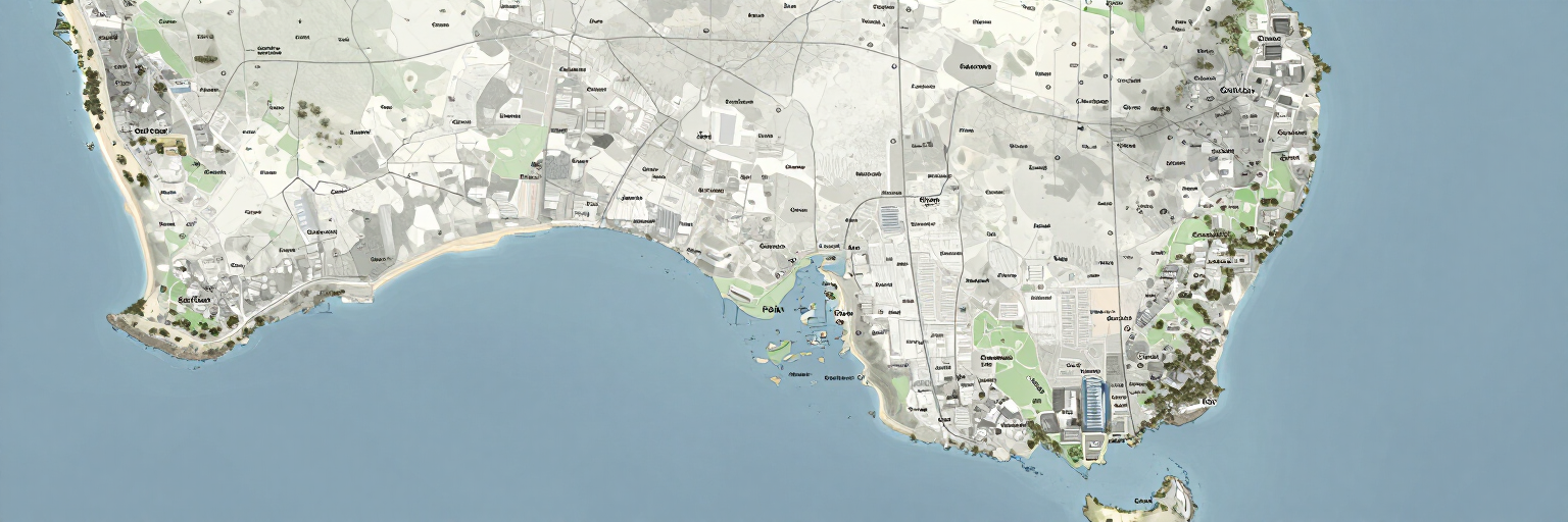 Gold Coast service area map showing all suburbs