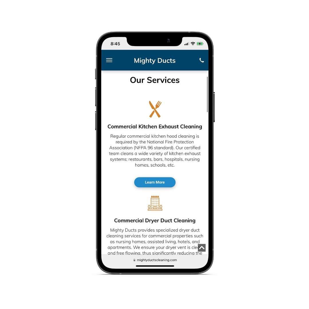 A cell phone with a screenshot of a website on it.
