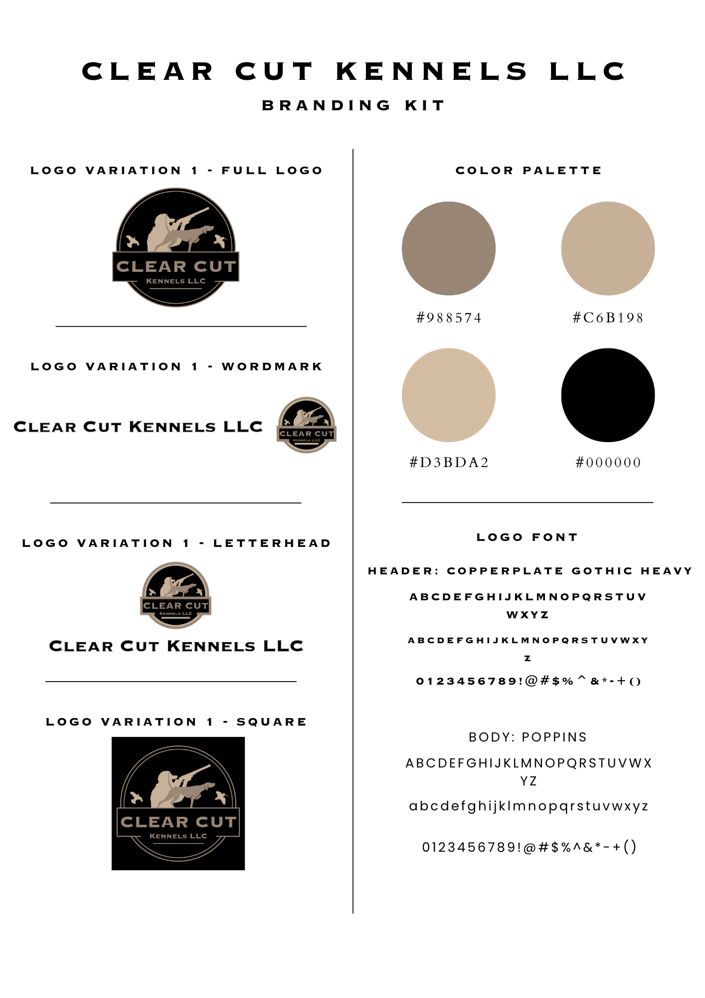 custom brand book clear cut kennels