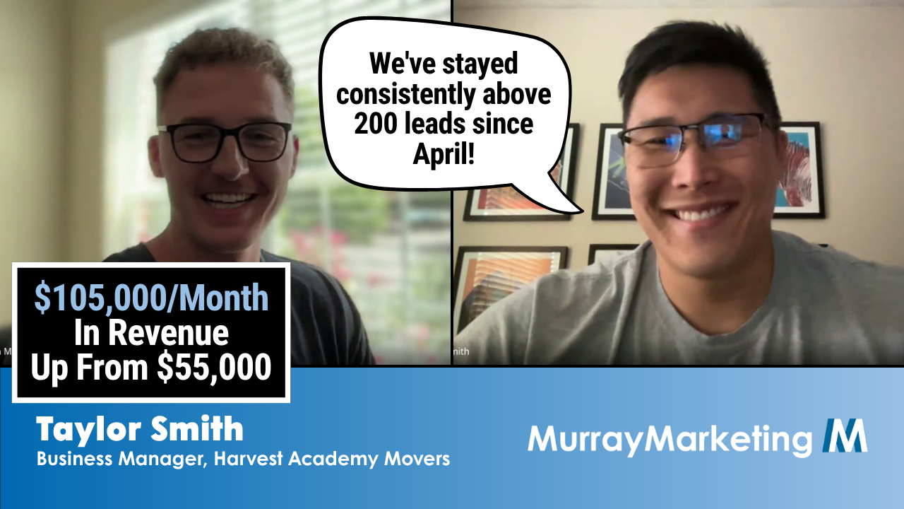 photo of taylor smith at harvest movers talking about working with Murray marketing services