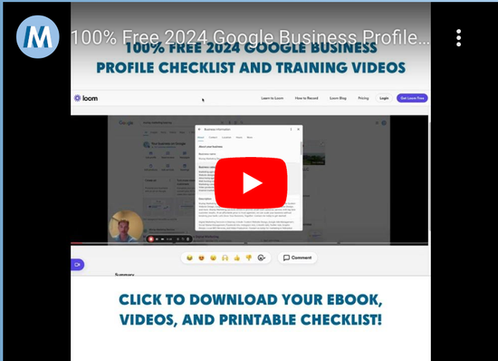 A screenshot of a google business profile checklist and training videos