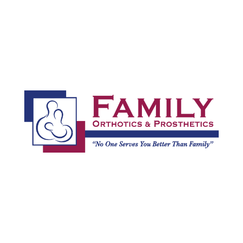 A logo for a company called family orthotics and prosthetics.