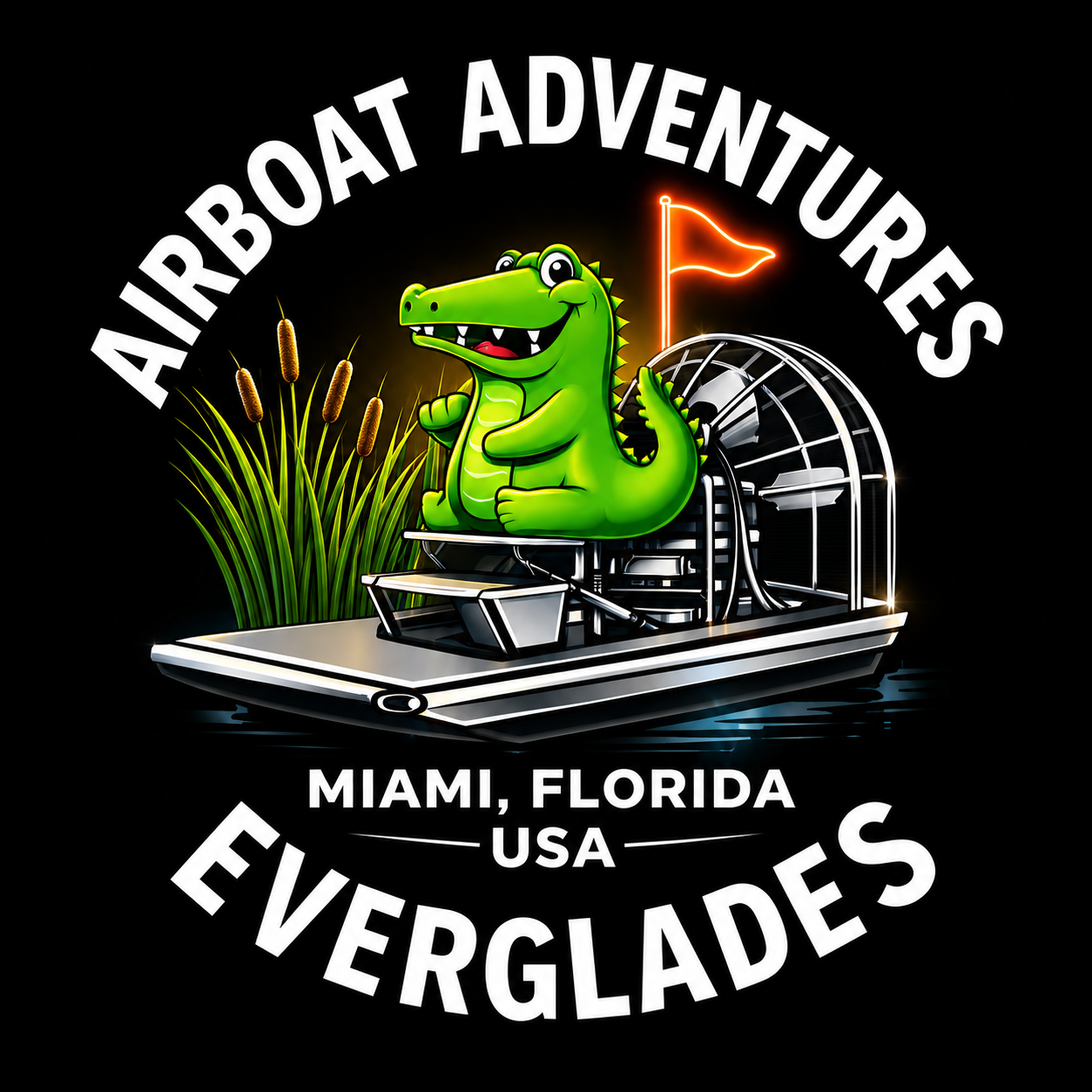 airboat adventures everglades logo, a tour company in miami, fl