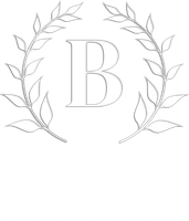 Monogram letter B surrounded by a light gray laurel wreath