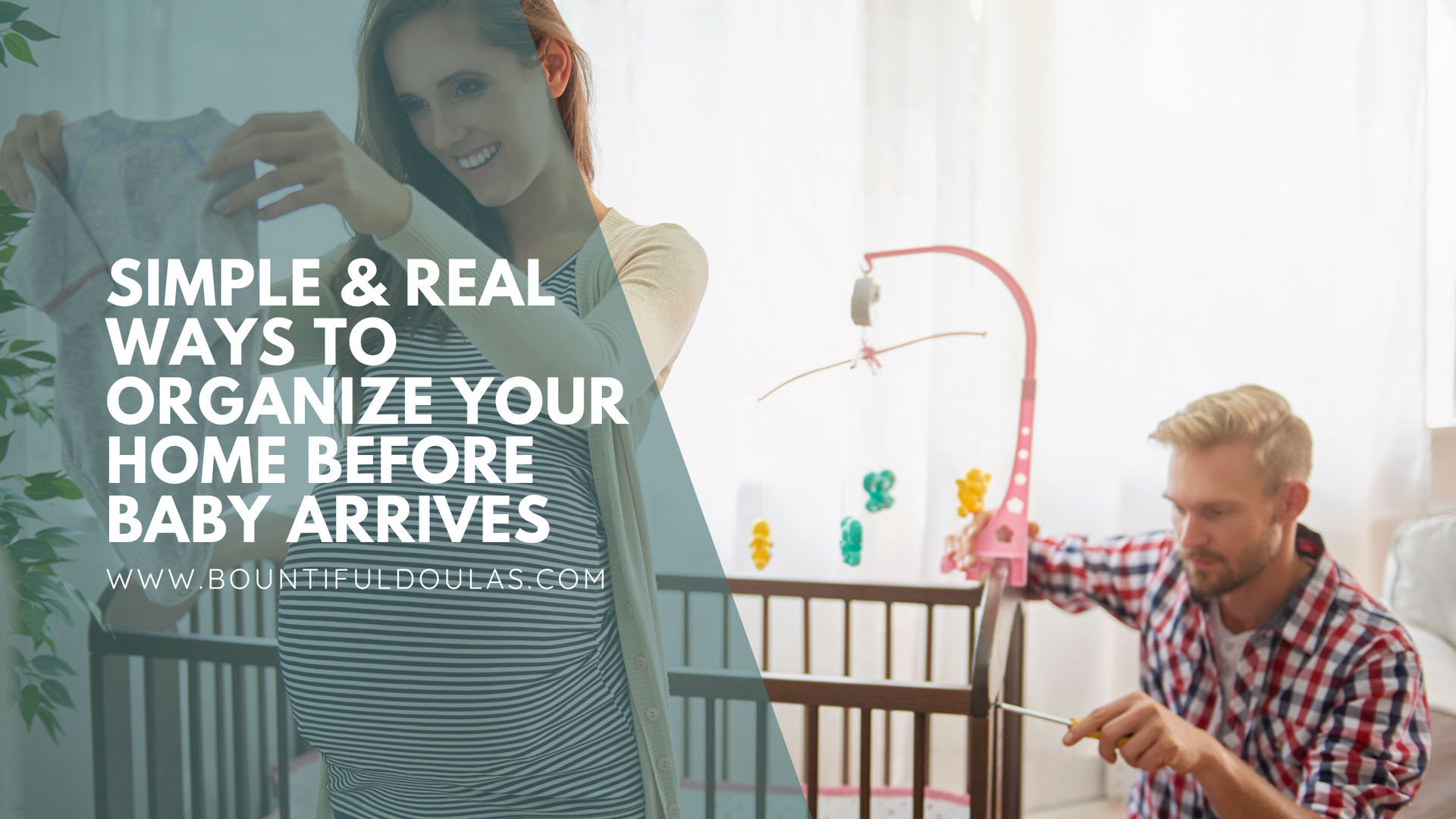Parents organizing a nursery, assembling a crib in preparation for their baby’s arrival.