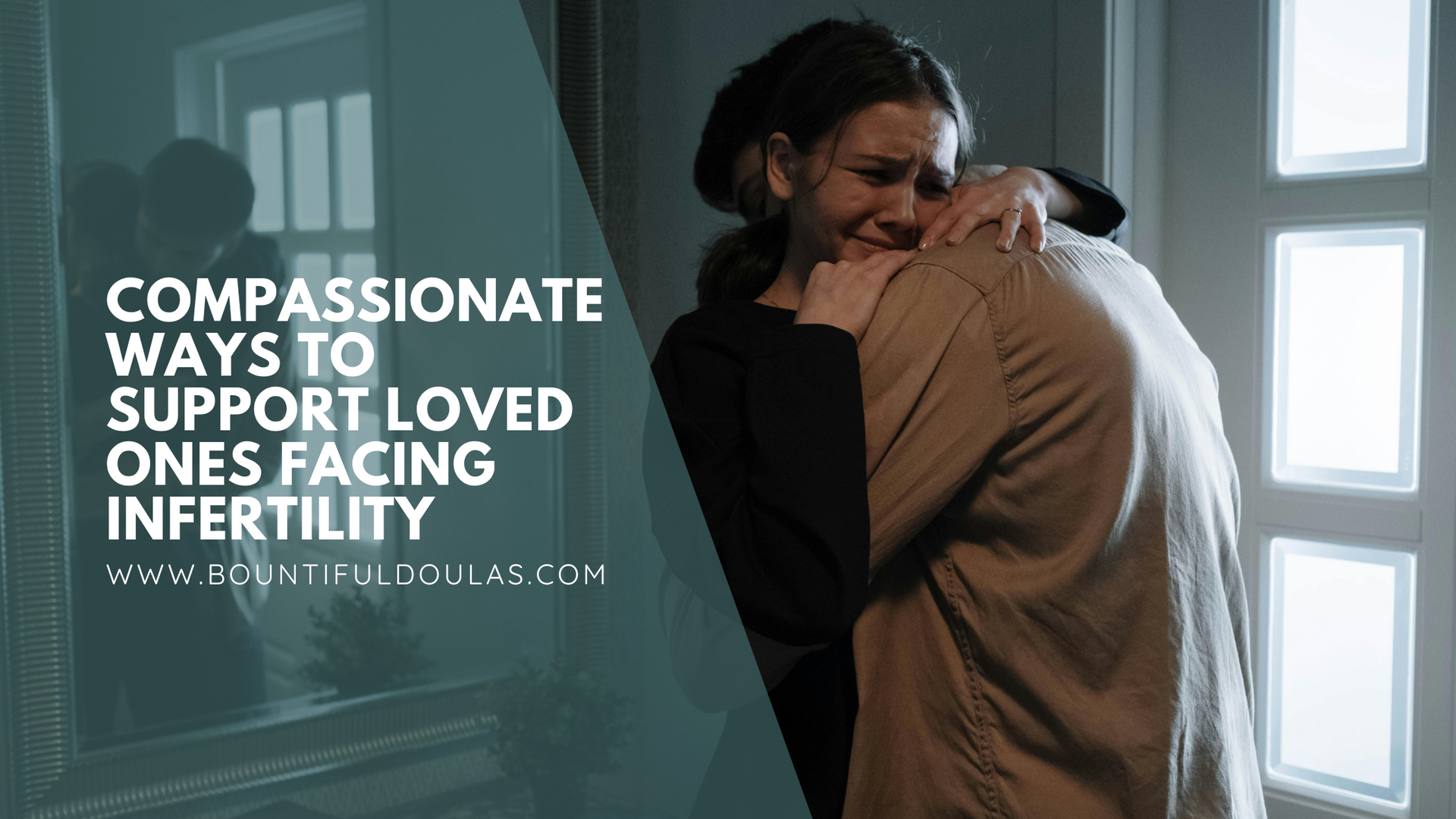 Supportive hug shared between loved ones during a moment of infertility-related grief or emotion.