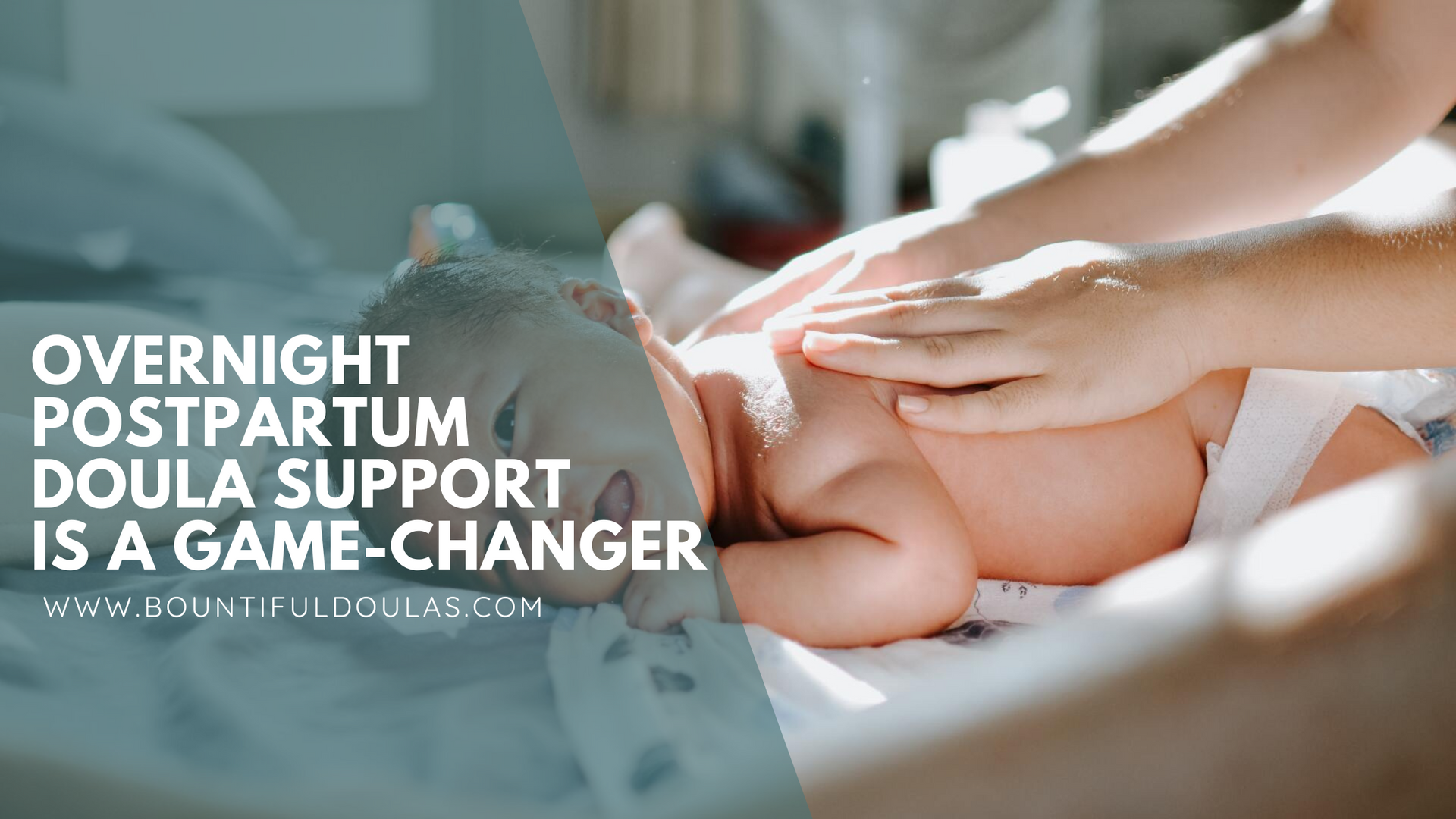 Newborn baby receiving gentle overnight postpartum care during a diaper change.