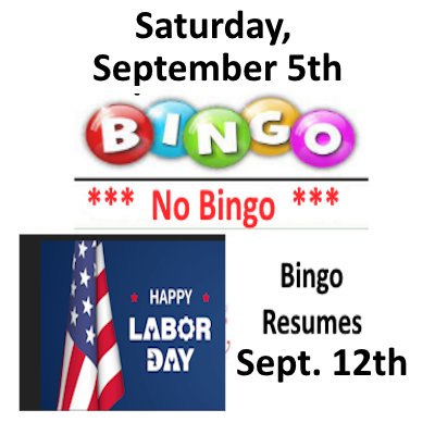 Bingo at St. John XXIII every Saturday at 7 p.m. 1 Arcade St. at Harlem Road, West Seneca, NY