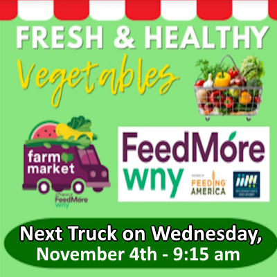 FeedMore fresh & Healthy Vegetables comes every other Wednesday at 9:15am to the St. John XXIII parking lot.