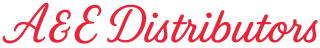 Red script logo reading &ldquo;A&E Distributors&rdquo;