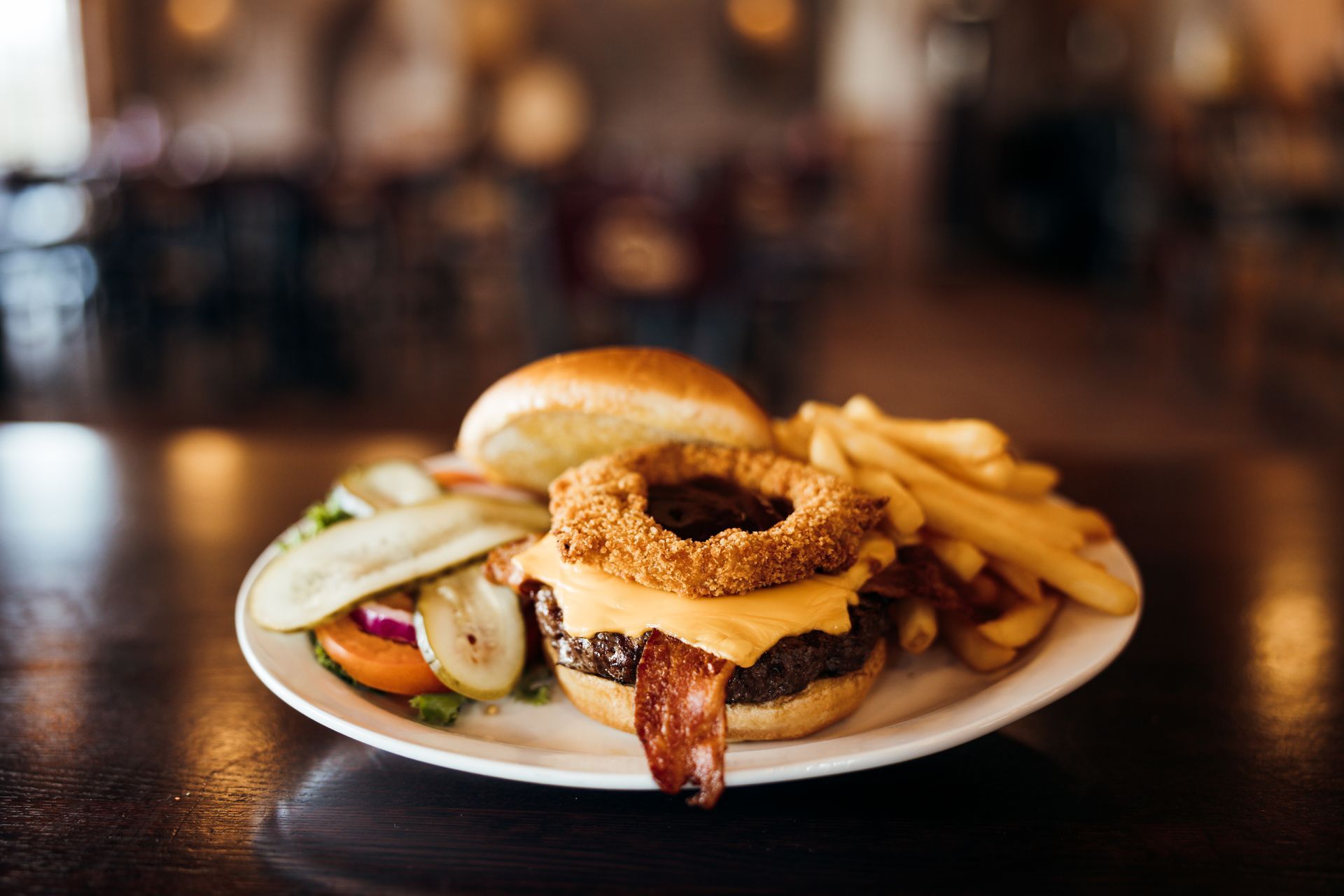 Get a Burger With All the Toppings at Canterbury Hill Winery & Restaurant in Holts Summit, MO